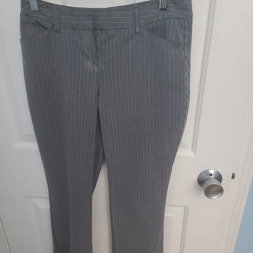 Gray striped dress pants